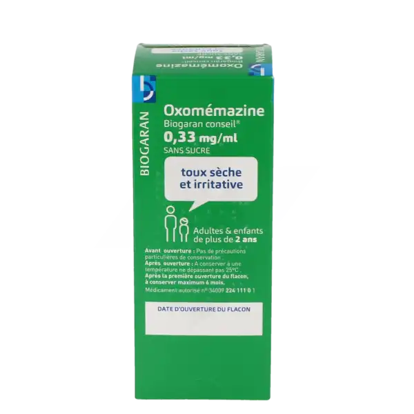 Oxomemazine Biogaran Conseil 0,33 Mg/ml Sans Sucre, Solution Buvable édulcorée à L'acésulfame Potassique