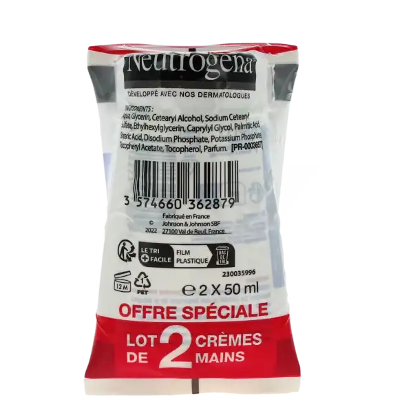 Neutrogena Crème Mains Hydratante Concentrée 2 Tubes De 50 Ml