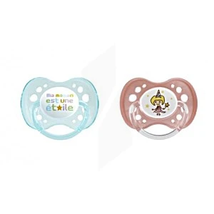 Dodie Duo Physio Sucette Avec Anneau Silicone Fille +18mois