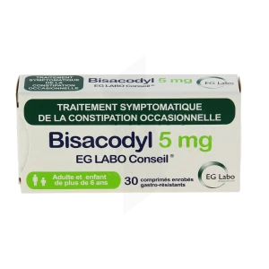 Bisacodyl Eg Labo Conseil 5 Mg Comprimés Enrobés Gastro-résistant Plq Pvc/alu/30