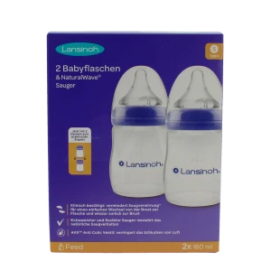 Natural Wave 2 Biberons Et Tétines - 1 Mois Et + 160 Ml
