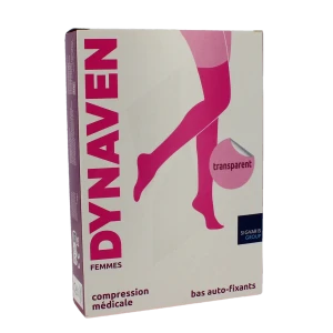 Sigvaris Dynaven Transparent Bas Auto-fixants Morpho- Classe 2 Femme Noir Normal L