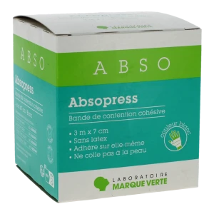 Absopress Bande Contention Cohésive 3m X 7cm  Blanc