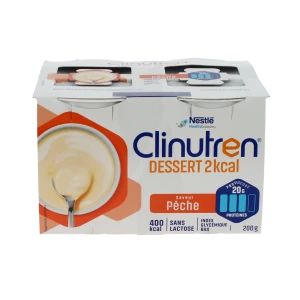 Clinutren Dessert 2.0 Kcal Nutriment Pêche 4 Cups/200g