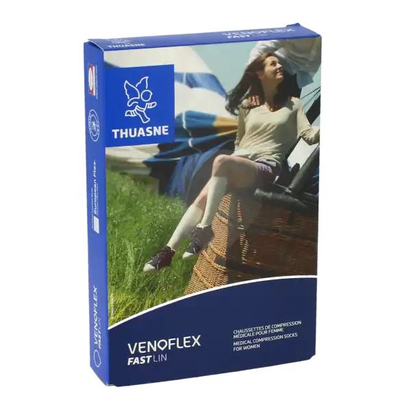 Venoflex Fast 2 Chaussette Lin Femme Ligne Noir Taille 4n