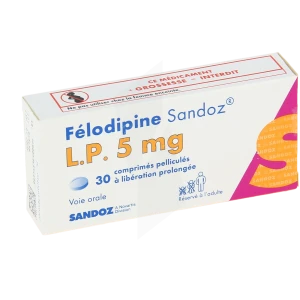 Felodipine Sandoz L.p. 5 Mg, Comprimé Pelliculé à Libération Prolongée