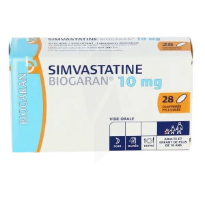 Simvastatine Biogaran 10 Mg, Comprimé Pelliculé