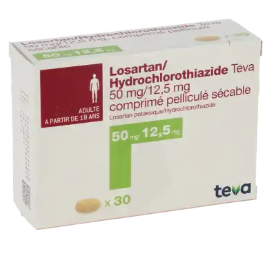 Losartan/hydrochlorothiazide Teva 50 Mg/12,5 Mg, Comprimé Pelliculé Sécable à  JOUÉ-LÈS-TOURS