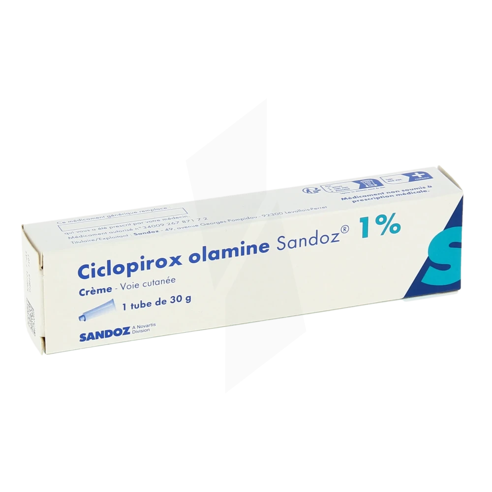 Ciclopirox Olamine Sandoz 1 %, Crème
