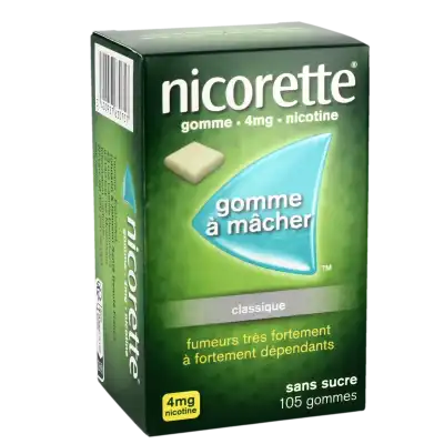 Nicorette 4 Mg Sans Sucre, Gomme à Mâcher Médicamenteuse édulcorée Au Sorbitol à Saint-Brevin-les-Pins