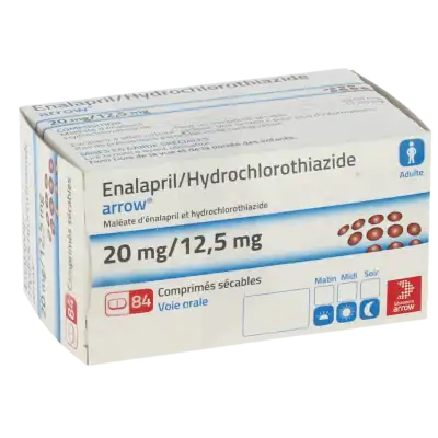 Enalapril/hydrochlorothiazide Arrow 20 Mg/12,5 Mg, Comprimé Sécable à  JOUÉ-LÈS-TOURS