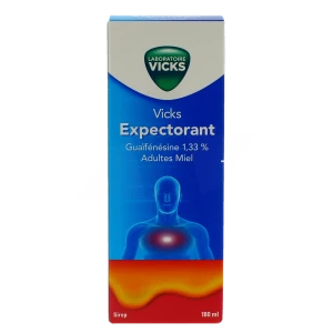 Vicks Expectorant Guaifenesine 1,33 % Adultes Miel, Sirop