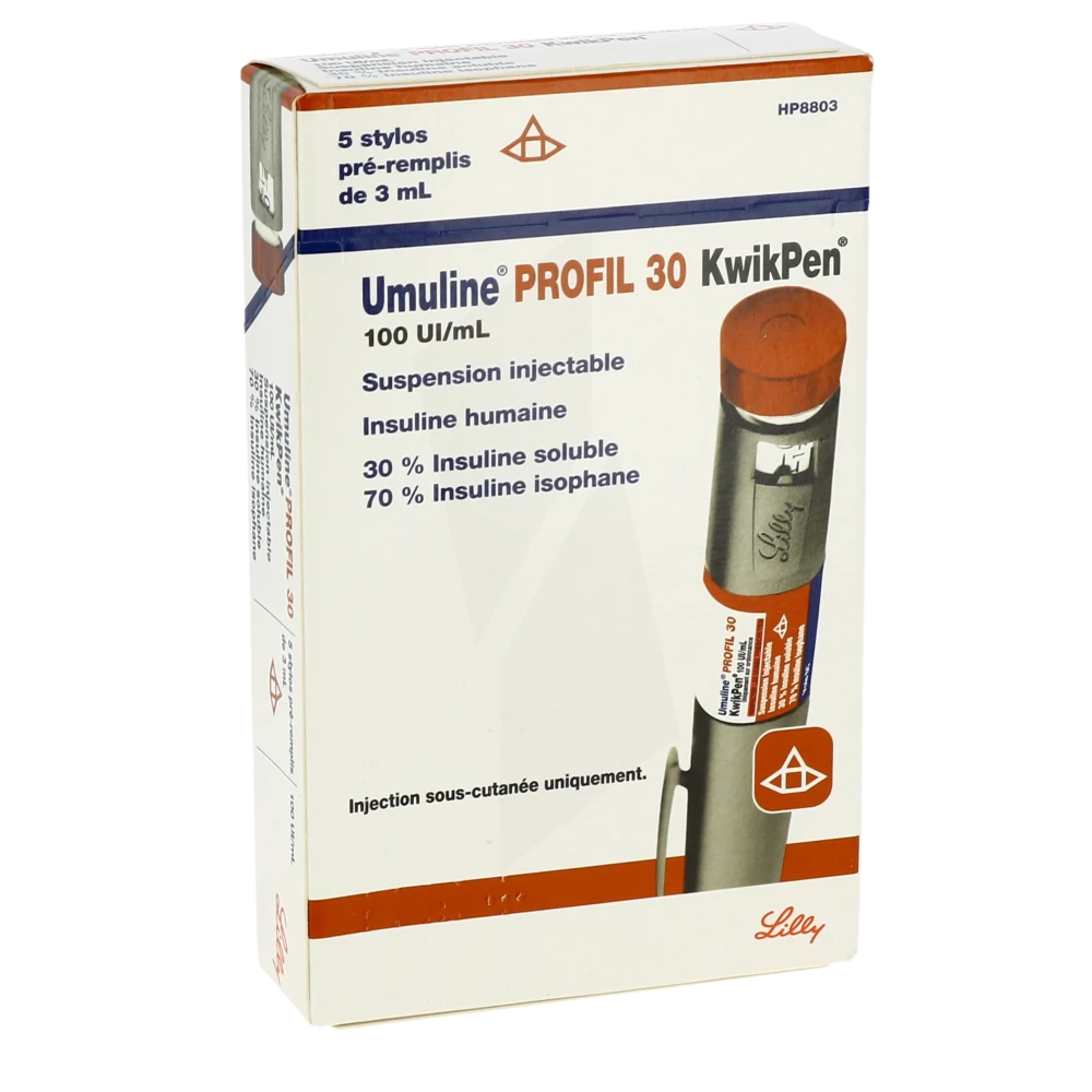 Umuline Profil 30 Kwikpen 100 Ui/ml, Suspension Injectable