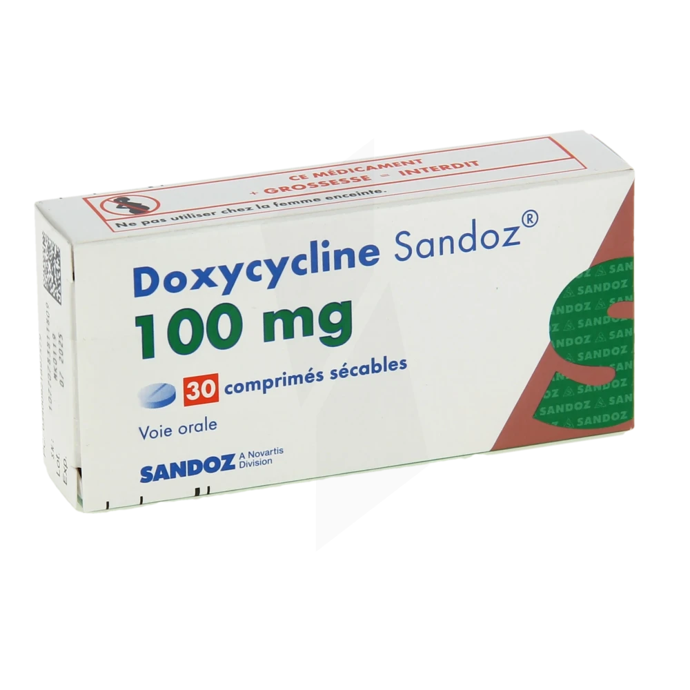 Doxycycline Sandoz 100 Mg, Comprimé Sécable