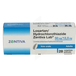 Losartan/hydrochlorothiazide Zentiva Lab 50 Mg/12,5 Mg, Comprimé Pelliculé