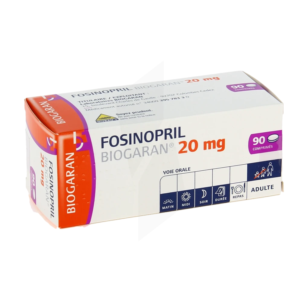 Fosinopril Biogaran 20 Mg, Comprimé