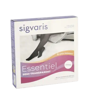 Sigvaris Essentiel Semi-transparent Bas Auto-fixants  Femme Classe 2 Noir Small Normal à Mathay