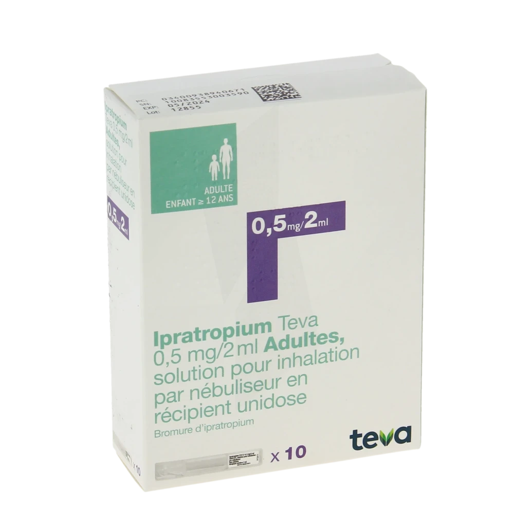 Ipratropium Teva 0,5 Mg/2 Ml Adultes, Solution Pour Inhalation Par Nébuliseur En Récipient Unidose