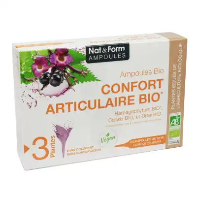 Nat&form Ampoules Confort Articulaire Bio Solution Buvable 20 Ampoules/10ml à Agen