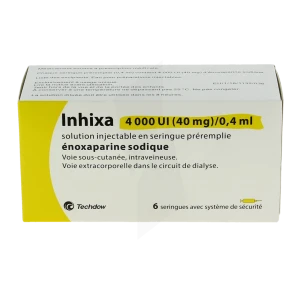 Inhixa 4 000 Ui (40 Mg) Dans 0,4 Ml, Solution Injectable En Seringue Préremplie