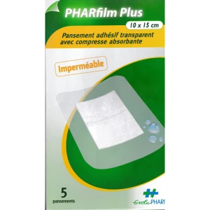 Pharfilm Plus Pansement Adhésif Transparent 10x15cm B/5