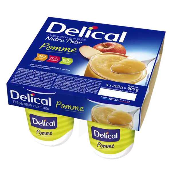 Delical Nutra'pote Nutriment Pomme 4pots/200g