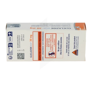 Gliclazide Bgr 30 Mg, Comprimé à Libération Modifiée