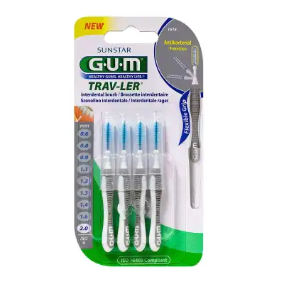Gum Travler Brossettes Inter-dentaires De Voyage Gris 2mm B/4 à Bordeaux