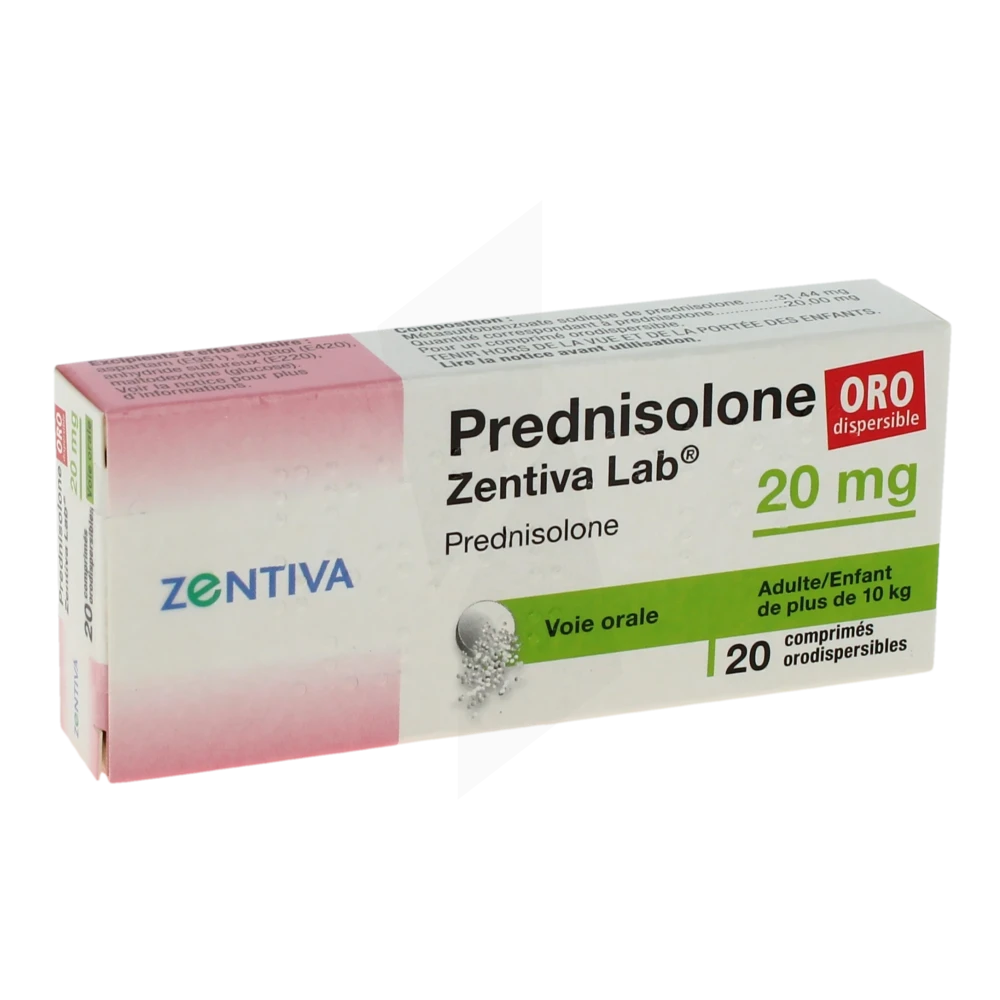 Prednisolone Zentiva Lab 20 Mg, Comprimé Orodispersible