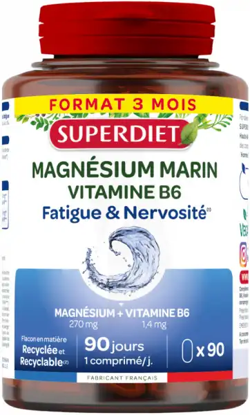 Superdiet Magnésium Marin B6 Comprimés B/90