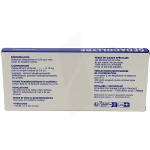 Sedacollyre Cetylpyridinium 0,25 Pour Mille, Collyre En Récipient Unidose