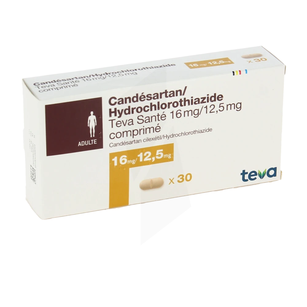 Candesartan/hydrochlorothiazide Teva Sante 16 Mg/12,5 Mg, Comprimé