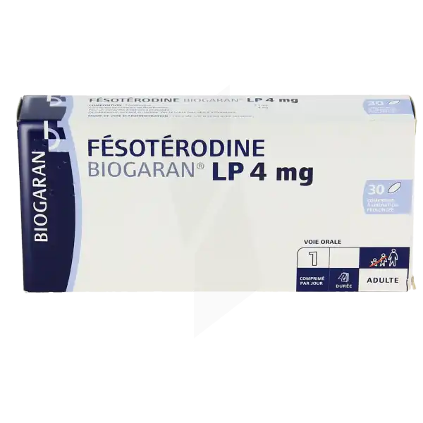 Fesoterodine Biogaran Lp 4 Mg, Comprimé à Libération Prolongée