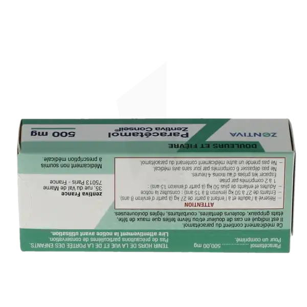 Paracetamol Zentiva K.s. 500 Mg, Comprimé