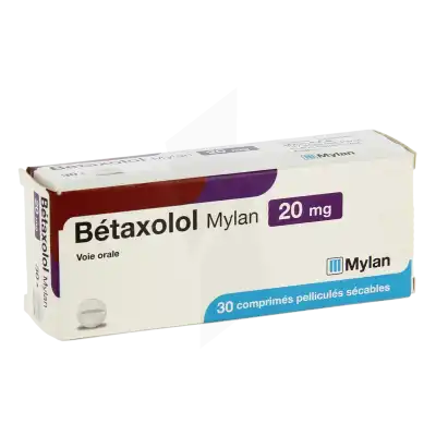 Betaxolol Viatris 20 Mg, Comprimé Pelliculé Sécable à Paris