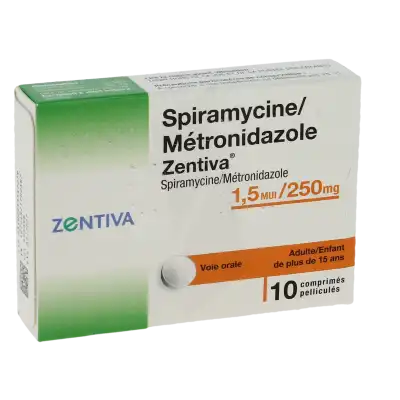 Spiramycine Metronidazole Zentiva 1,5 Mui/250 Mg, Comprimé Pelliculé à BRUGES