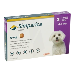 Simparica 10mg (chien 2,5 - 5 Kg) Boîte De 3 Comprimés