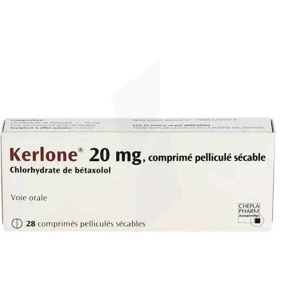 Kerlone 20 Mg, Comprimé Pelliculé Sécable