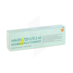 Havrix Nourrissons Et Enfants 720 U/0,5 Ml, Suspension Injectable En Seringue Préremplie. Vaccin De L'hépatite A (inactivé, Adsorbé)