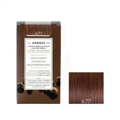 Korres Coloration Permanente à L'huile D'argan 6.77 Blond Foncé Marron Intense Kit à Paris