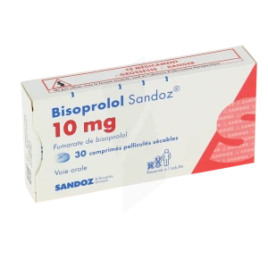 Bisoprolol Sandoz 10 Mg, Comprimé Pelliculé Sécable