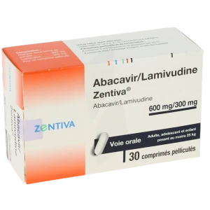 Abacavir/lamivudine Zentiva 600 Mg/300 Mg, Comprimé Pelliculé