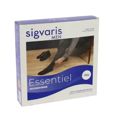 Sigvaris Essentiel Microfibre Bas Auto-fixants  Homme Classe 2 Noir X Large Normal à Paris
