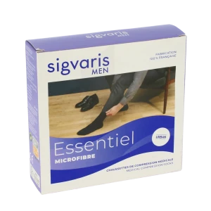 Sigvaris Essentiel Microfibre Chaussettes  Homme Classe 2 Gris Anthracite X Large Normal