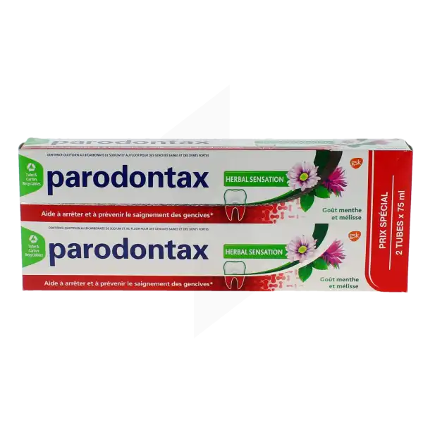 Parodontax Herbal Sensation Dentifrice 2 Tubes De 75 Ml