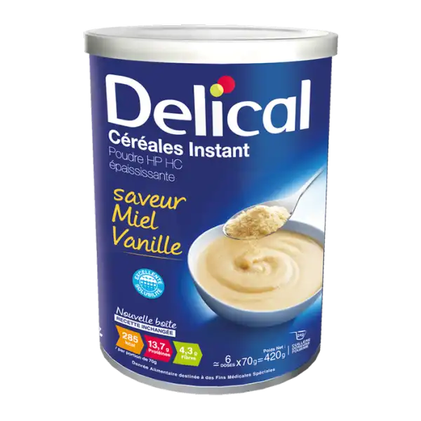 Delical Céréales Instant Nutriment Miel Vanille B/420g