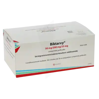 BIKTARVY 50 mg/200 mg/25 mg, comprimé pelliculé