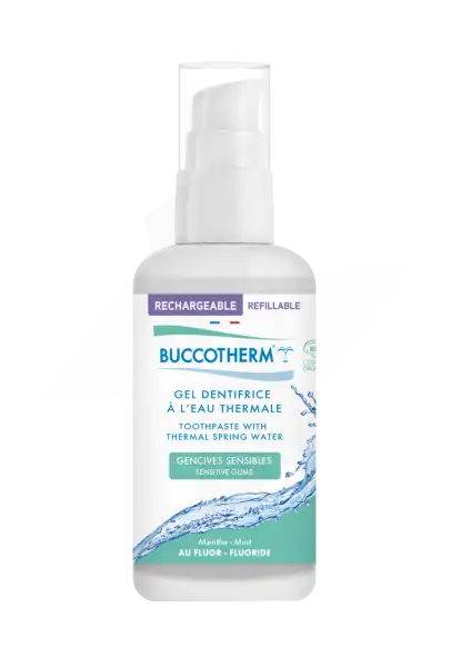 Buccotherm Gel Dentifrice à L'eau Thermale Gencives Sensibles Menthe Bio Rechargeable Fl/100ml