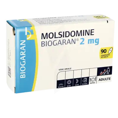 MOLSIDOMINE BIOGARAN 2 mg, comprimé sécable