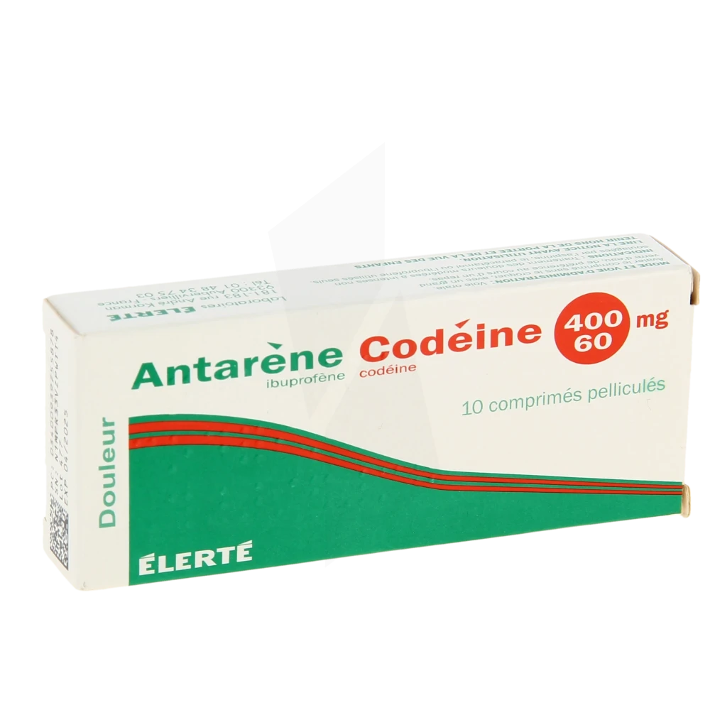 Antarene Codeine 400 Mg/60 Mg, Comprimé Pelliculé